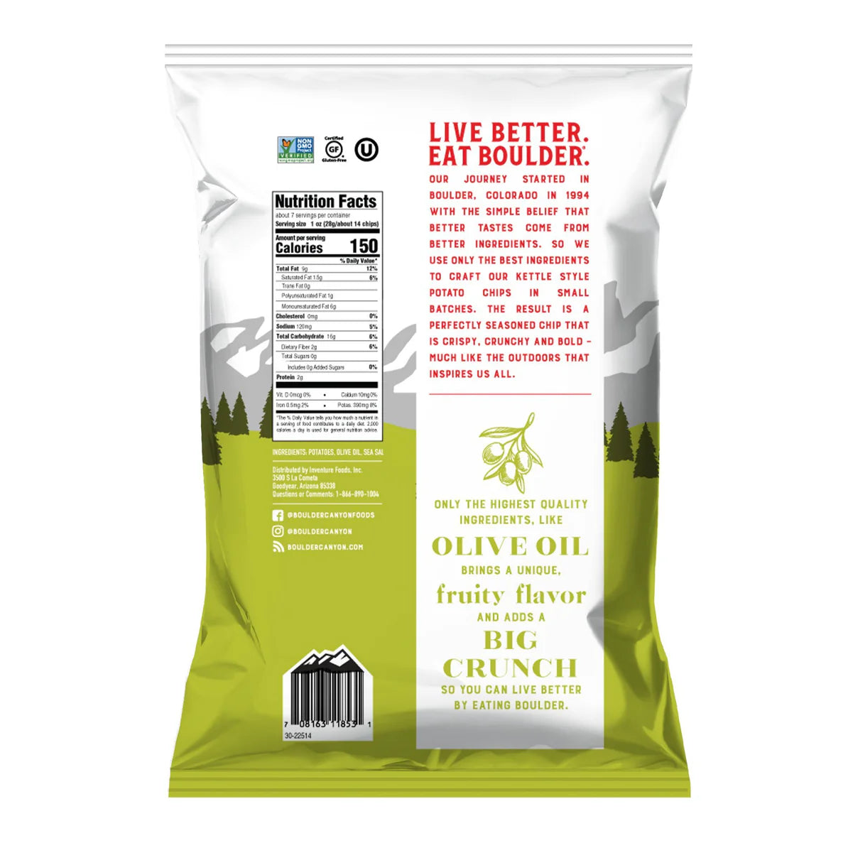 Boulder Canyon Olive Oil Chips 149g