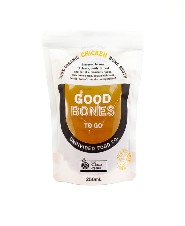 Undivided Food Co Good Bones 100% Organic Chicken Bone Broth 8x250ml front