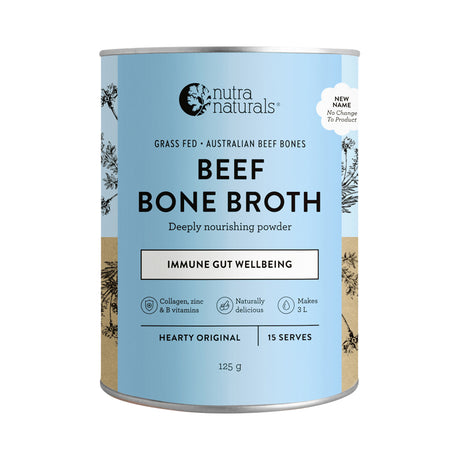 Nutra Organics Bone Broth Beef Hearty Original 125g front