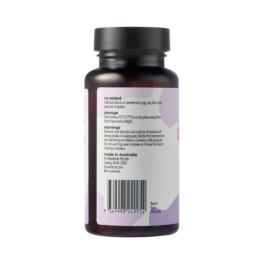 IM Nutrients Iron Immunity Chewable 60 Tablets back