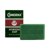 Chandrika Ayurvedic Soap 75g front open with box