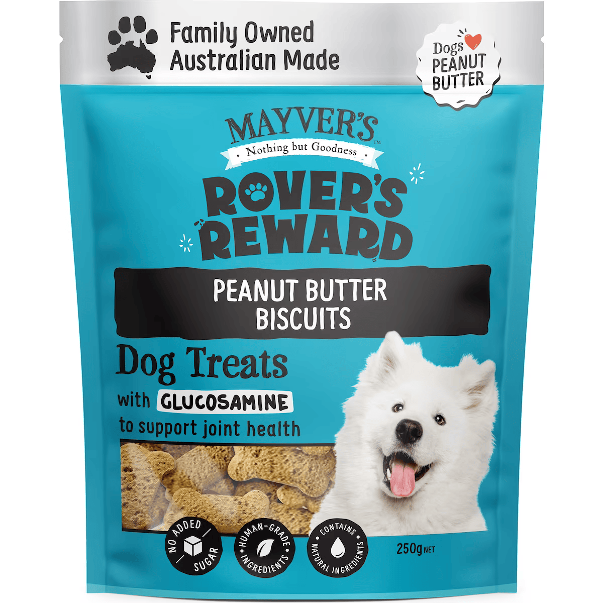 Mayver's Rover's Reward Dogs Peanut Butter Biscuits 250g x5