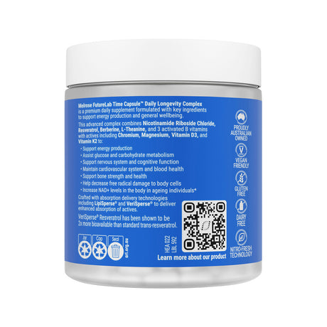 Melrose FutureLab Time Capsule Daily Longevity Complex 90vc Side