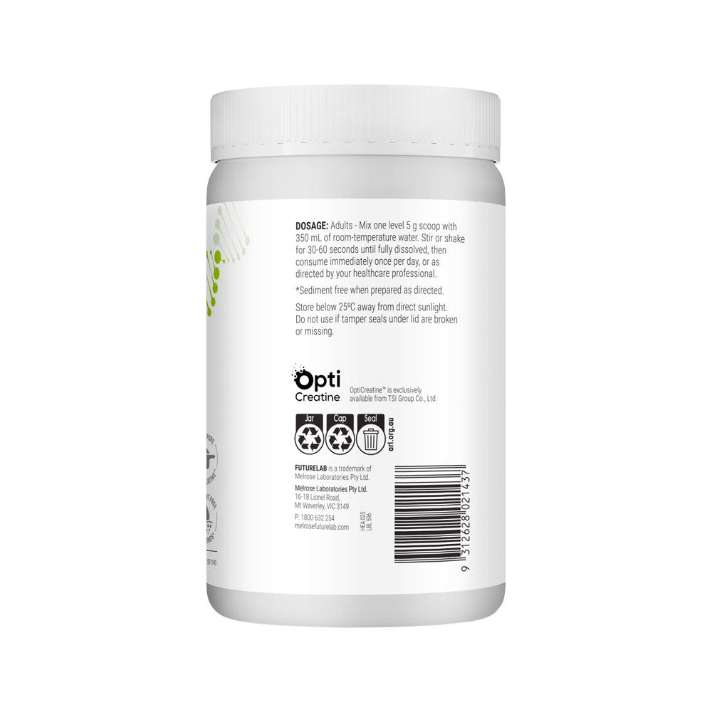 Melrose FutureLab Ultra Pure Creatine Oral Powder 300g Back