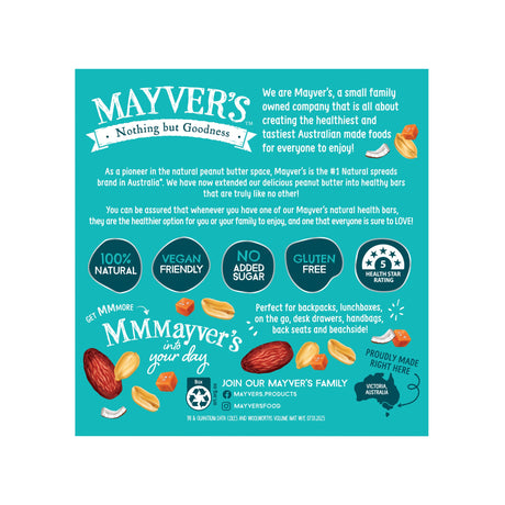 Mayver’s Naked Health Bars Salted Caramel Peanut Butter 40g x 15 Back
