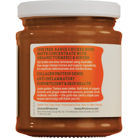 Best Bone Broth Concentrate Chicken Turmeric Ginger 180g Side