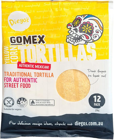 Diego’s GoMex Yellow Corn Tortilla Gluten Free 276g x 12-pack Front