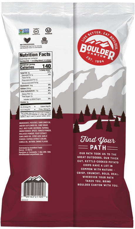 Boulder Canyon Hickory BBQ Chips 142g