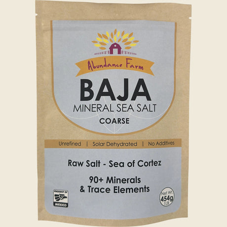 Abundance Farm Baja Mineral Sea Salt Coarse 454g front