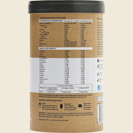 Amazonia Raw Protein Isolate Vanilla 390g Side