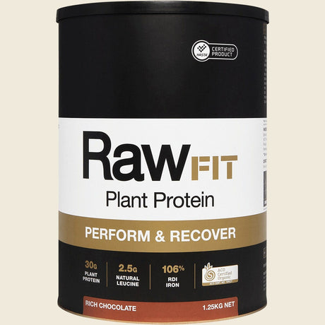 Amazonia RawFit Plant Protein Perform & Recover Rich Chocolate 1.25kg Front