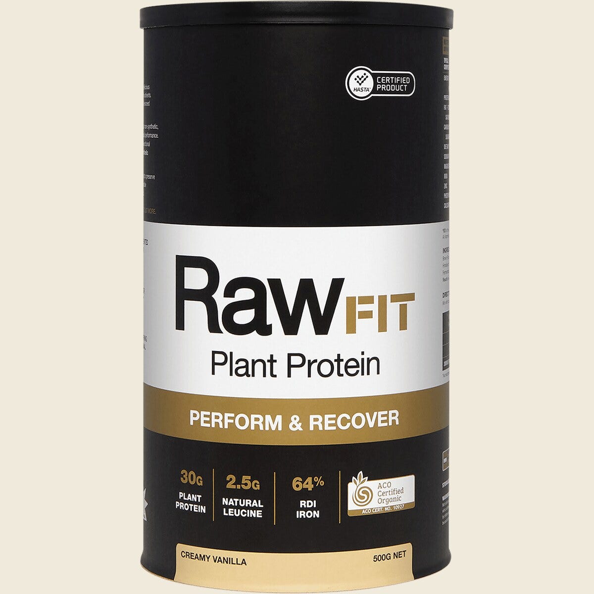 Amazonia RawFit Plant Protein Perform & Recover Creamy Vanilla 500g Front