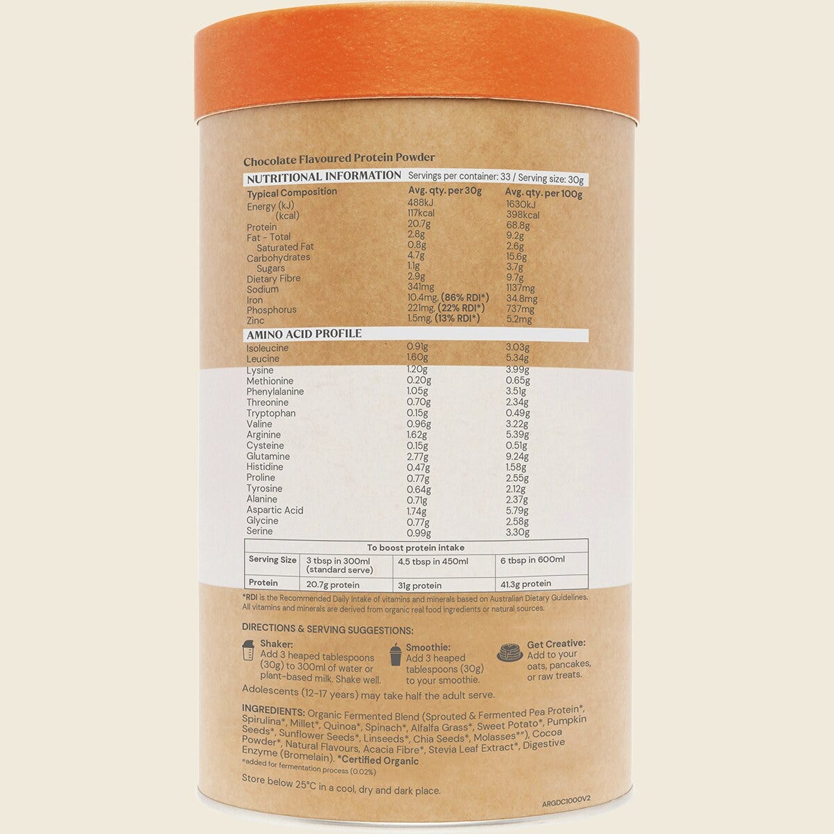 Amazonia Raw Gentle Digest Paleo Protein Chocolate Side