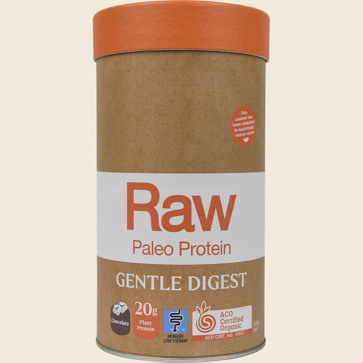 Amazonia Raw Gentle Digest Paleo Protein Chocolate 500g Front