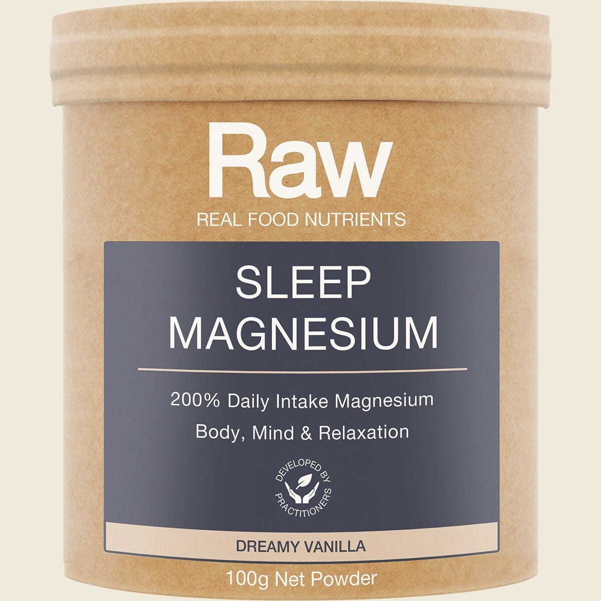 Amazonia Raw Sleep Magnesium Dreamy Vanilla 100g Front