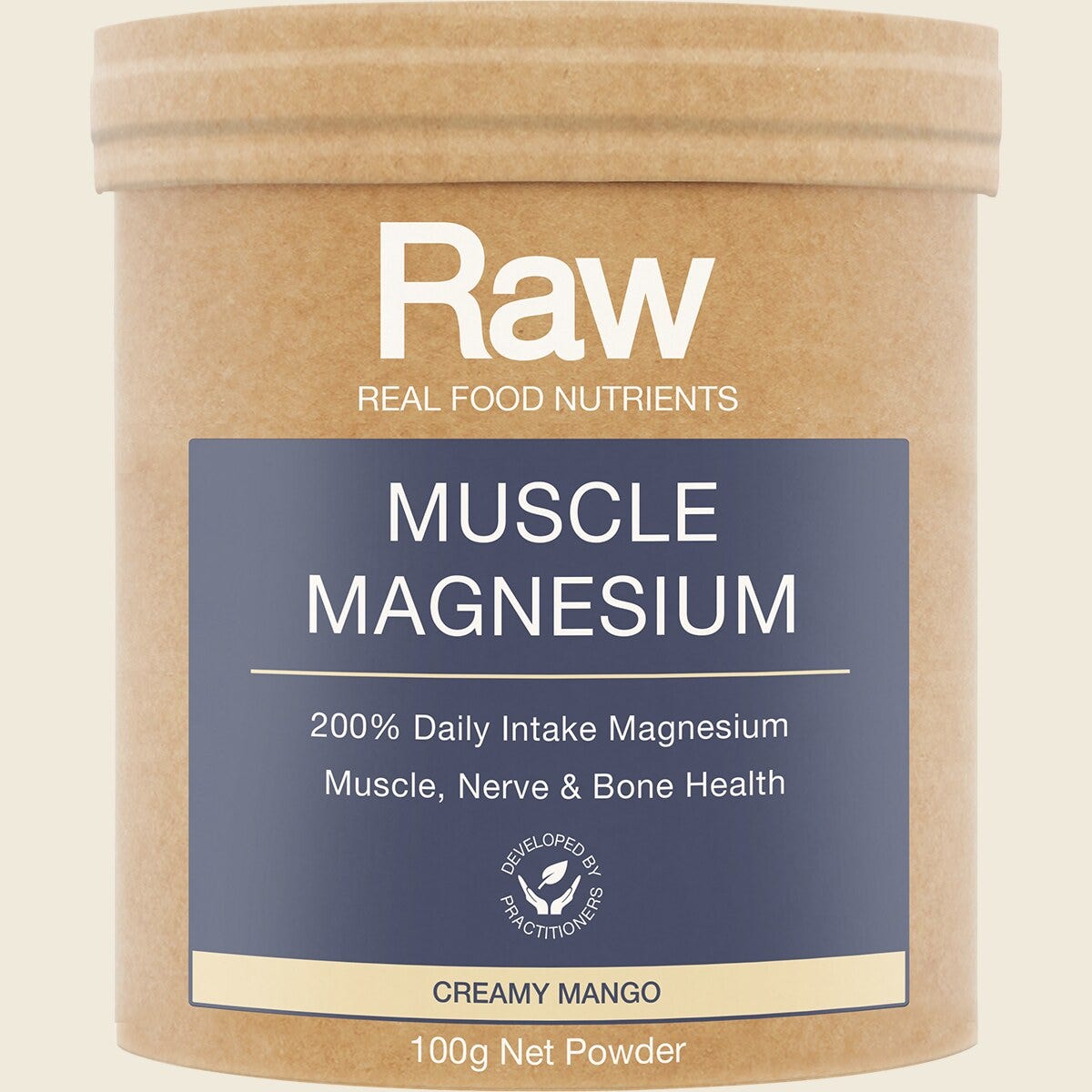 Amazonia Raw Muscle Magnesium Creamy Mango 100g Front