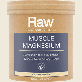 Amazonia Raw Muscle Magnesium Creamy Mango 100g Front