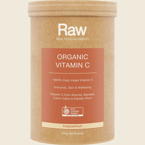 Amazonia Raw Organic Vitamin C Passionfruit 500g Front