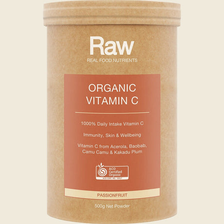 Amazonia Raw Organic Vitamin C Passionfruit 500g Front