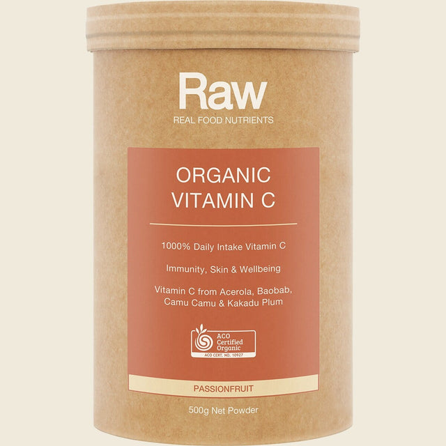 Amazonia Raw Organic Vitamin C Passionfruit 500g Front