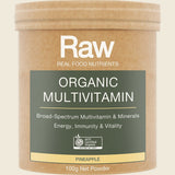 Amazonia Raw Organic Multivitamin Pineapple 100g Front