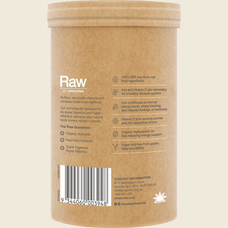 Amazonia Raw Organic Iron Apple Blackcurrant Back