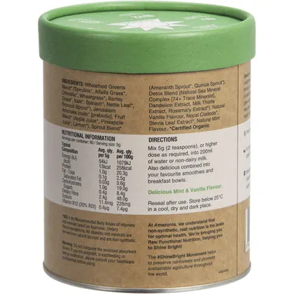 Amazonia Raw Raw Nutrients Greens Mint & Vanilla Flavour 300g