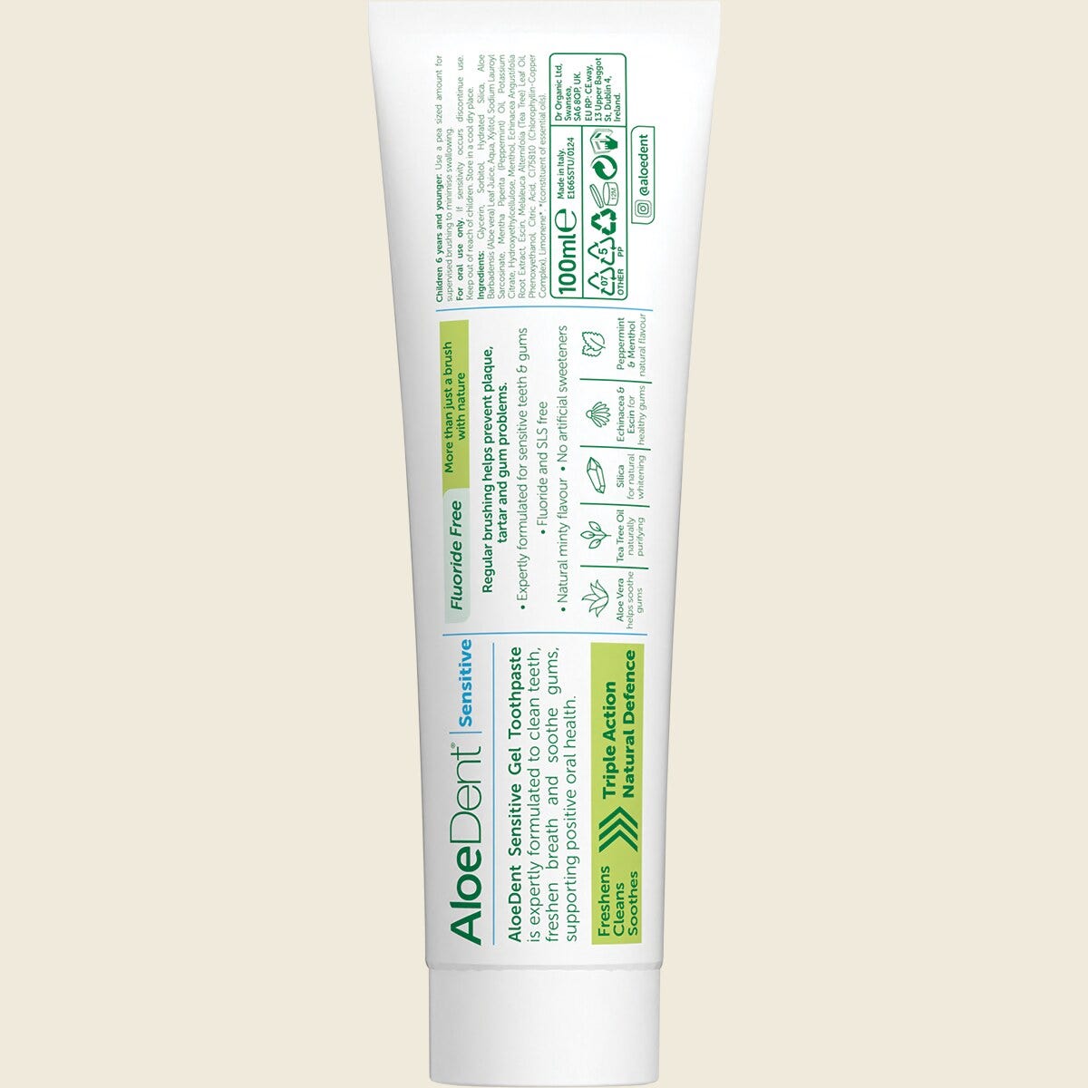 Aloe Dent  Toothpaste Fluoride Free Sensitive 100ml