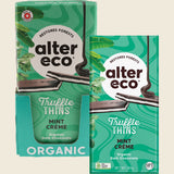 Alter Eco Chocolate Organic Mint Creme Dark Truffle Thins – product and packaging