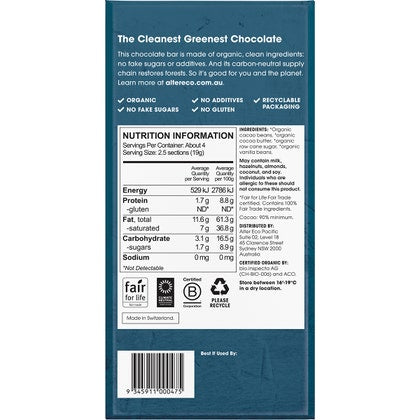 Alter Eco Chocolate Organic Dark Super Blackout 75g