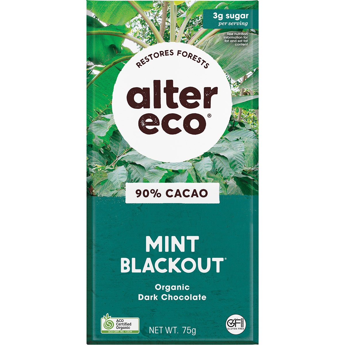 Alter Eco Chocolate Organic Dark Mint Blackout 75g
