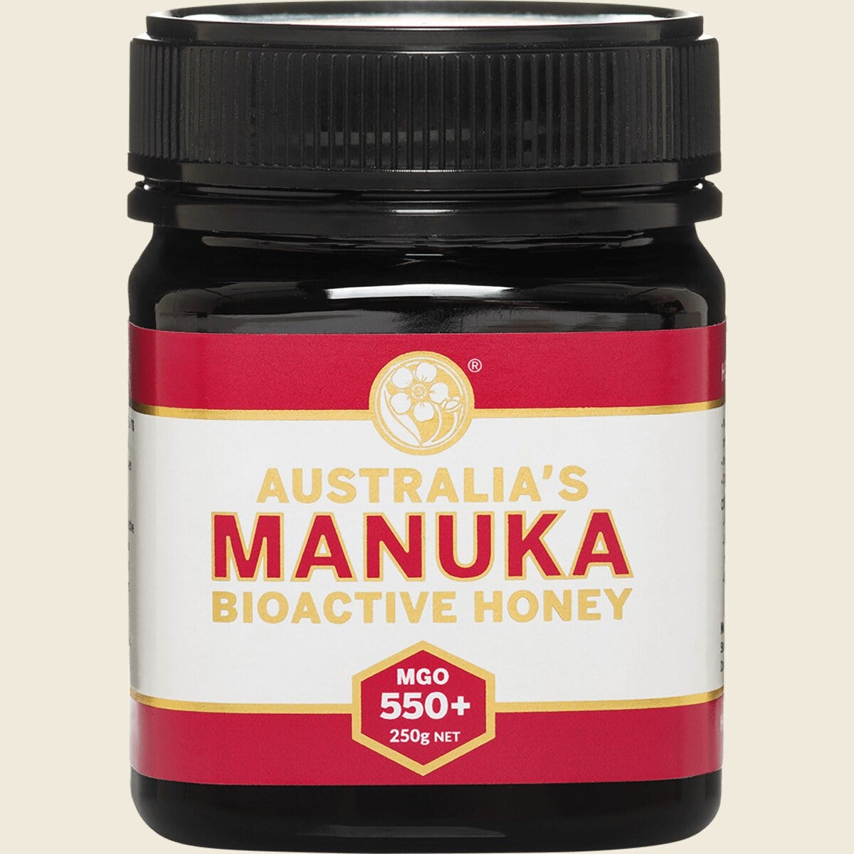 Australia's Manuka Honey Active Jellybush NPA 15+ (MGO510+) 250g front