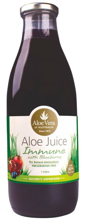 Aloe Vera Aloe Recovery Immune with Blueberry Gluten Free Glass 1L Front