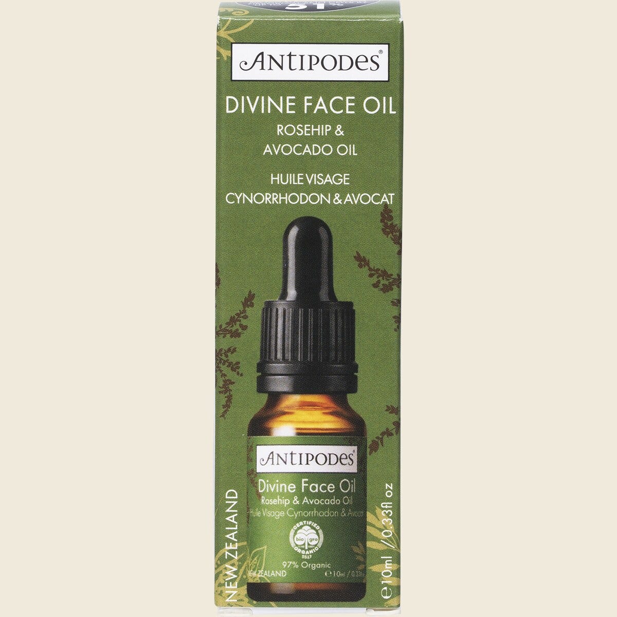 Antipodes Divine Rosehip & Avocado Oil Face Oil Mini 10ml Box Front