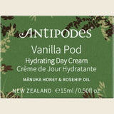 Antipodes Vanilla Pod Hydrating Day Cream Mini 15ml Box Front