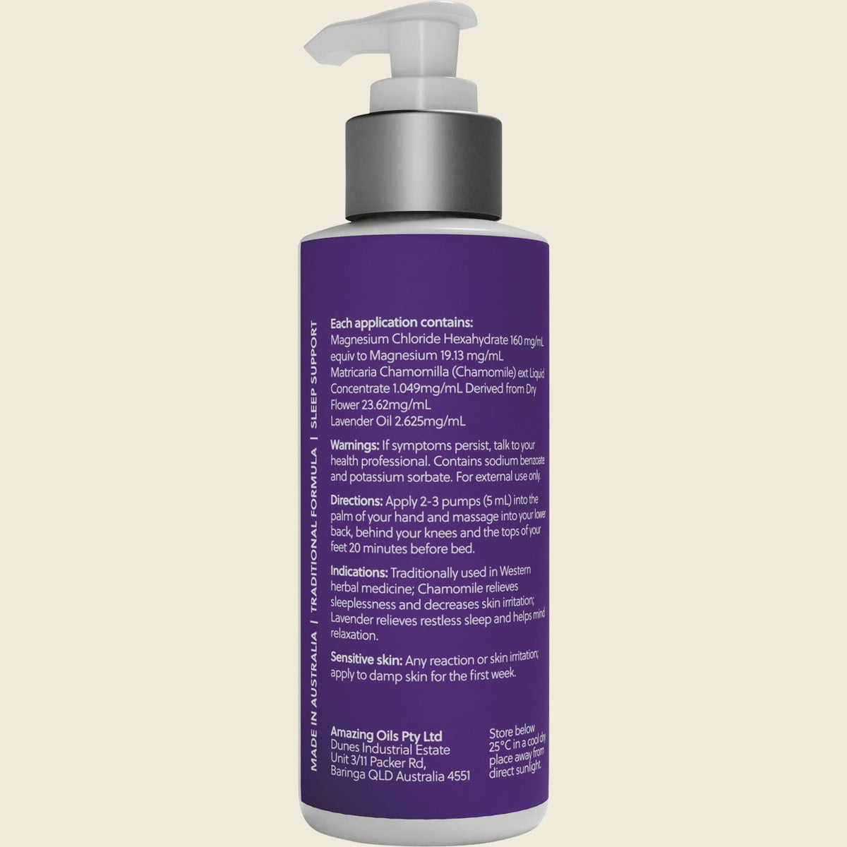 Amazing You Magnesium Sleep Lotion With Lavender & Chamomile 125ml