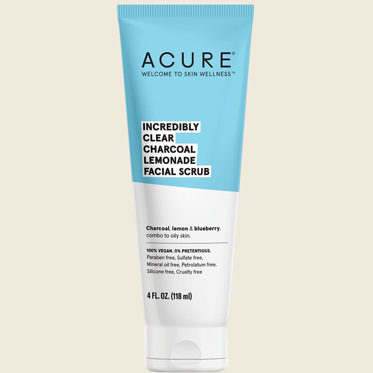 Acure Incredibly Clear Charcoal Facial Scrub 118ml