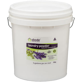 Abode Laundry Powder Front & Top Loader Wild Lavender & Mint Bucket 15kg front