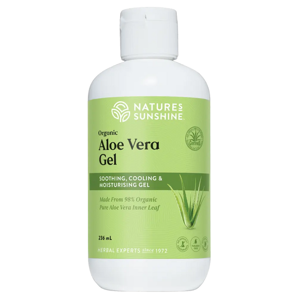 Natures Sunshine Organic Aloe Vera Gel 236ml Front