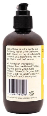 Barefoot Skincare Tallow Body Lotion 195gm Back 