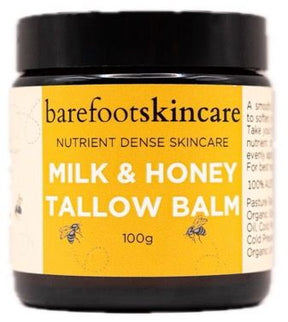 Barefoot Skincare Tallow Balm Milk & Honey 100ml Front