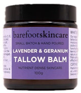 Barefoot Skincare Tallow Balm Lavender & Geranium 100g Front
