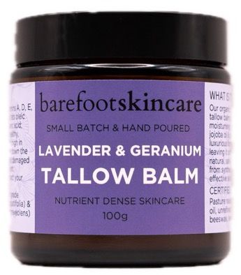Barefoot Skincare Tallow Balm Lavender & Geranium 100g Front