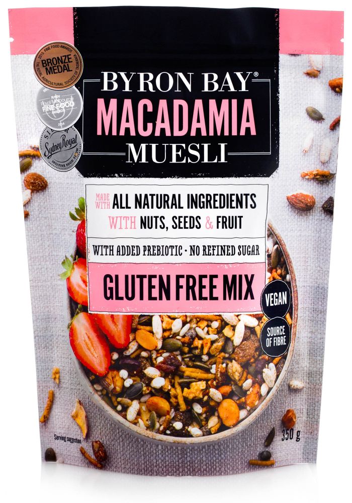 Byron Bay Macadamia Muesli Gluten Free Vegan 350g Front
