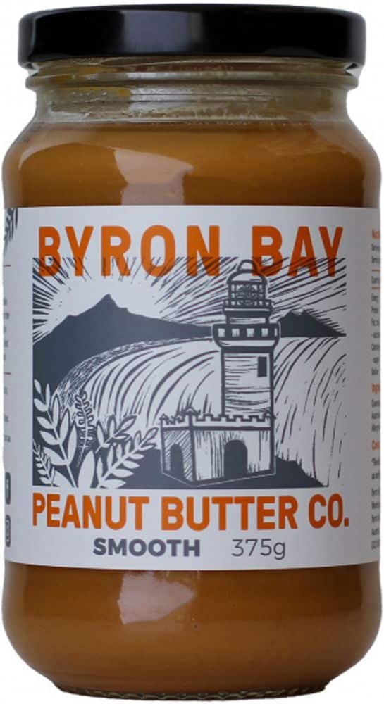 Byron Bay Peanut Butter Smooth Salted Gluten Free 375g Front