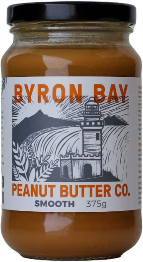Byron Bay Peanut Butter Smooth Salted Gluten Free 375g Front