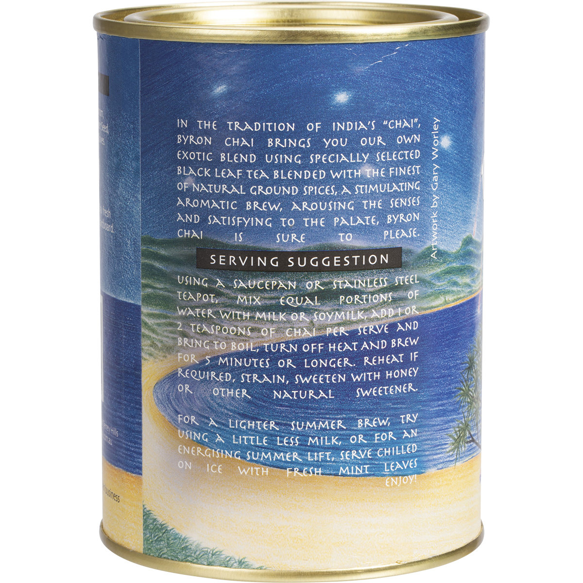 Byron Chai Indian Spiced Tea 200g left side view