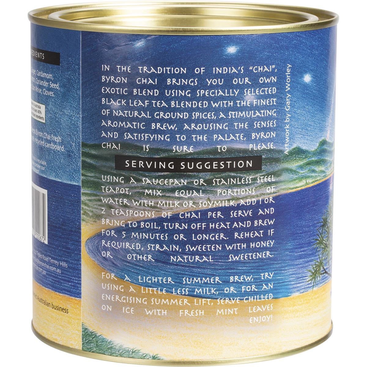 Byron Chai Indian Spiced Tea 500g left side view
