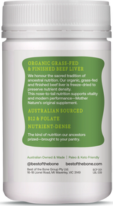 Best of the Bone Organic Beef Liver Nutrient Dense Superfood 180c