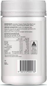 Best of the Bone Organic Beef Liver Nutrient Dense Superfood 180c